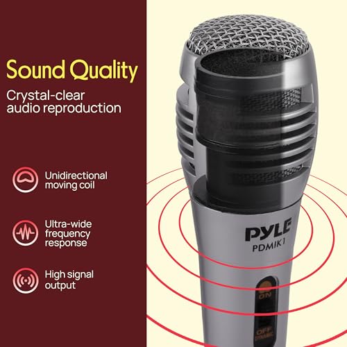 Pyle Wired Dynamic Microphone, Uni-Directional, Handheld Mic with Pop Filter, Steel Mesh Grill, 6.5 ft XLR Cable, Ideal for Stage and Studio Use, Rugged Construction, High Signal Output - Image 3