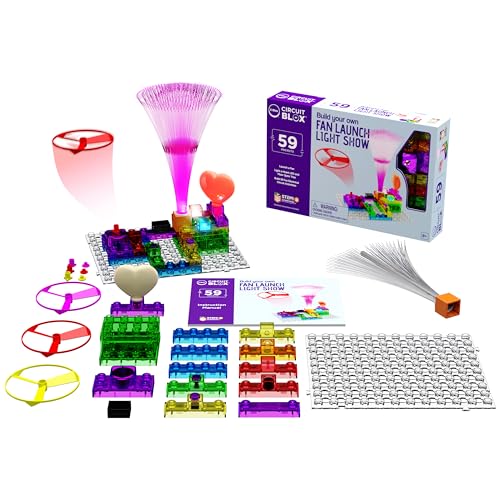 E-Blox Building Blocks STEM Circuit Kit, 59 Projects, Build Your Own Fan Launch Light Show, Science Projects, Birthday Gift, Boys, Girls, 8+ - Image 2