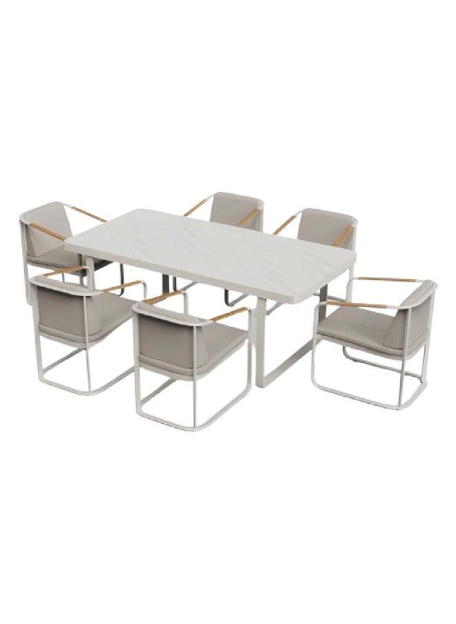 HIGOLD Aller 7-Piece 6-Seater Outdoor Aluminium Dining Set Multicolour 75 x 90 x 181 cm 319360 