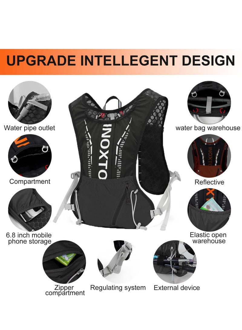 Generic Hydration Vest Backpack Lightweight Water Running Vest Pack with 1.5L Water Bladder Bag Daypack for Hiking Trail Running Cycling Race Marathon for Women Men  - Image 3