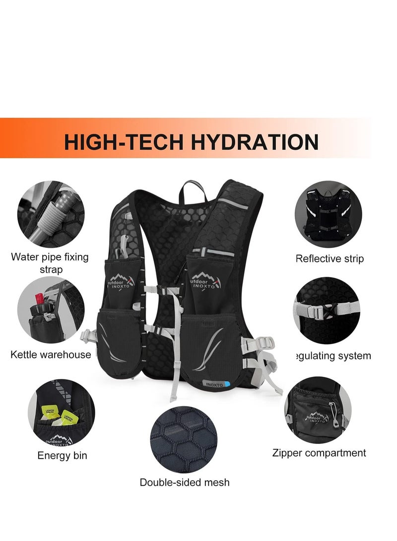 Generic Hydration Vest Backpack Lightweight Water Running Vest Pack with 1.5L Water Bladder Bag Daypack for Hiking Trail Running Cycling Race Marathon for Women Men  - Image 4