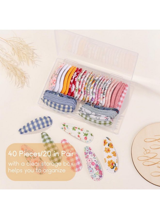 choicbaby Choicbaby 40 Pcs Toddler Hair Clips Floral Print Girl Hair Clips for Girls Non Slip Wrapped Snap Hairpins for Kids Barrettes Hair Accessories for Baby Girls 2.2 Inch  - Image 2
