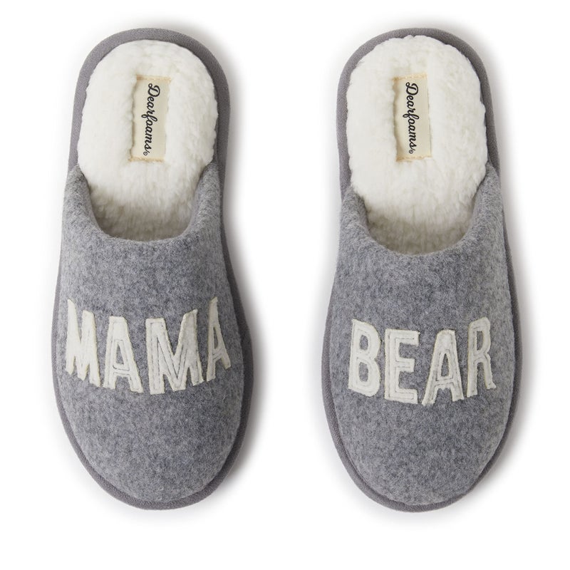 Dearfoams womens Mama Bear Slipper Light Heather Grey Small US