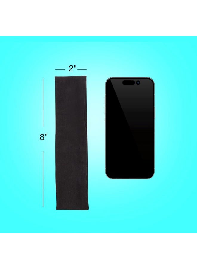 Scunci by Conair Soft Stretchable Headbands- accessories for women - mens headband - running headband -Black- 5 Count - Image 5