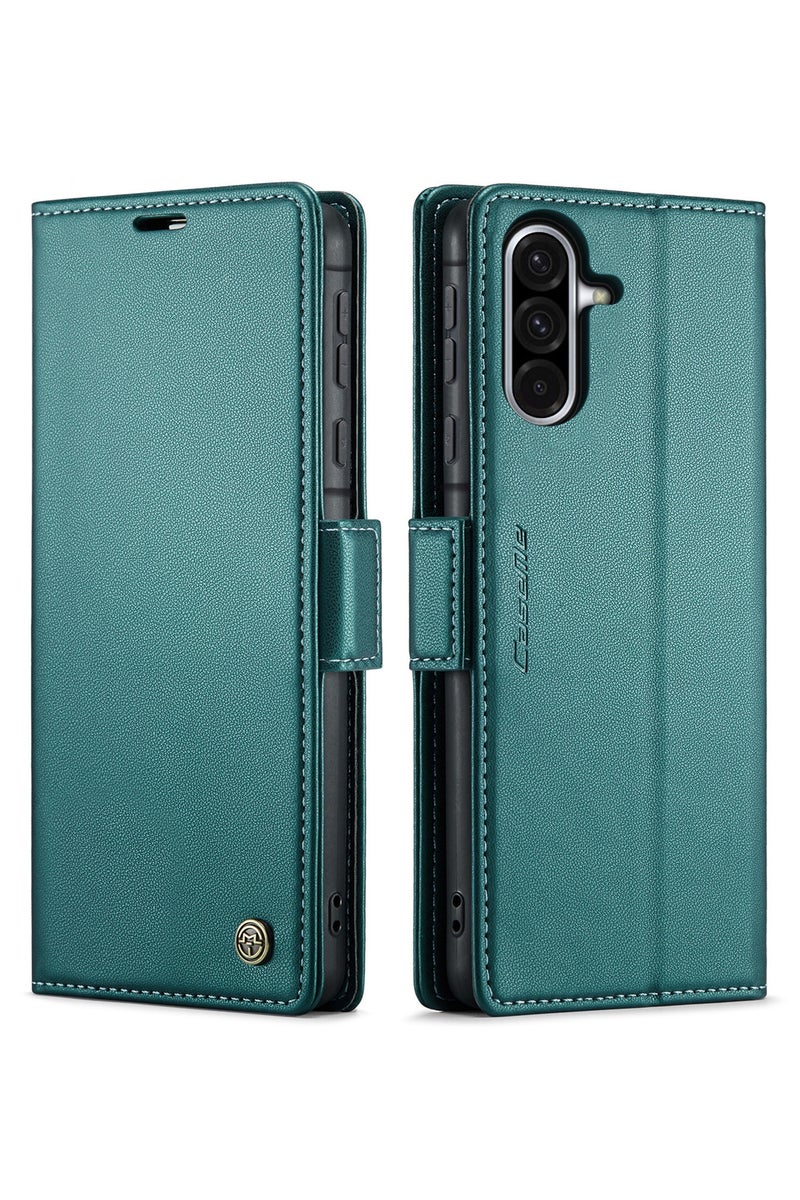 CaseMe Flip Wallet Case For Samsung Galaxy A56 5G RFID Blocking PU Leather Wallet Flip Folio Case with Card Holder Kickstand Shockproof Phone Cover - Green - Image 1