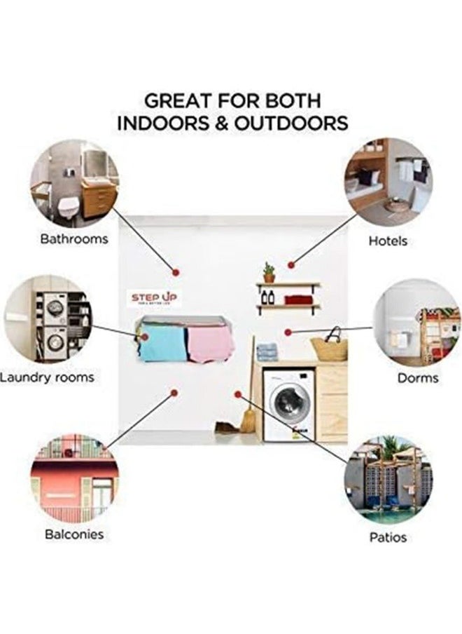 GGEROU - Clothes Laundry Drying Rack, Collapsible Wall Mounted Retractable Clothes Drying Rack, Invisible Retractable Folding Laundry Dryer Rack, 7 Drying Rods 4 Movable Hook, White - Image 1