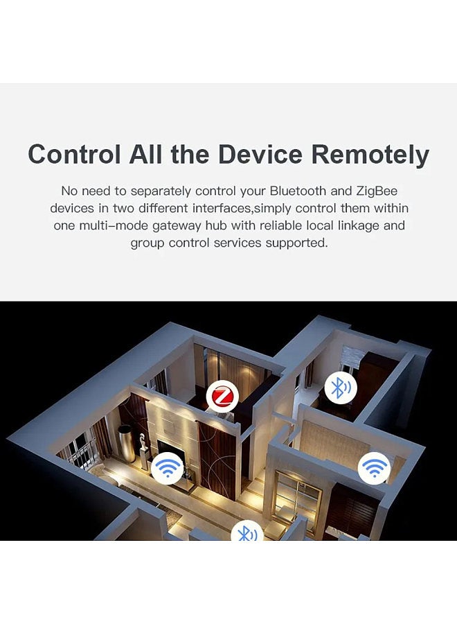 Smart Home BT Gateway Central Control System Portable USB Interface Gateway Zigbee/Tuya APP Remote Control LED Indicator Light Voice Control Multifunctional USB Gateway