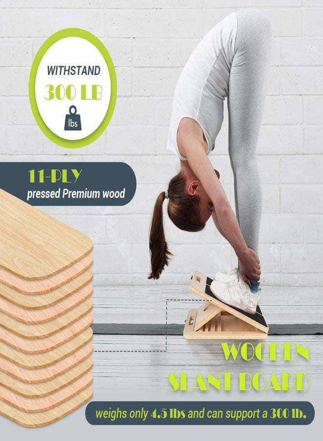 UOPON Slant Board for Calf Stretching, Adjustable Portable Wooden Incline Board for Calf Stretcher with Training Poster, 300 Lbs Weight Capacity Calf Stretch Wedge for Leg, Knees, Heel, Ankle & Stretching - Image 3