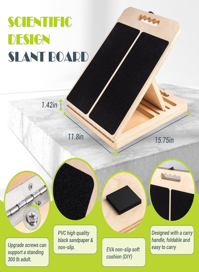 UOPON Slant Board for Calf Stretching, Adjustable Portable Wooden Incline Board for Calf Stretcher with Training Poster, 300 Lbs Weight Capacity Calf Stretch Wedge for Leg, Knees, Heel, Ankle & Stretching - Image 2