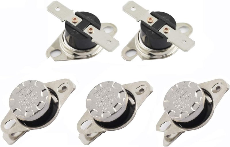 RuiLing 5-Pack KSD301 150 Degrees Centigrade Thermostat Thermal Control Switch 250V 10A Normally Closed NC Thermostat Temperature Switch - Image 1