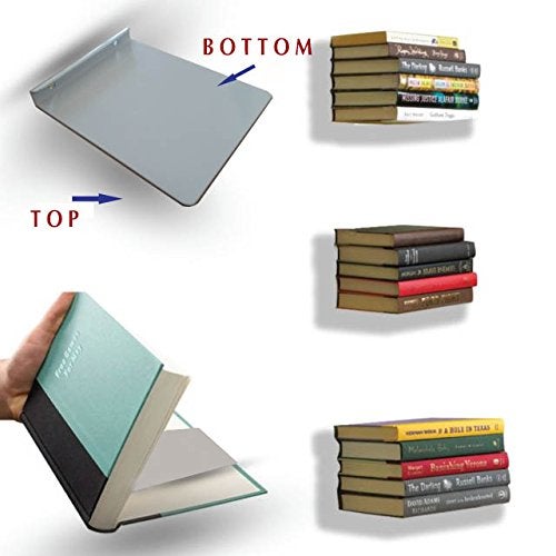 incho Invisible Conceal Steel Book Shelf (Silver) - Set of 2 - Image 2