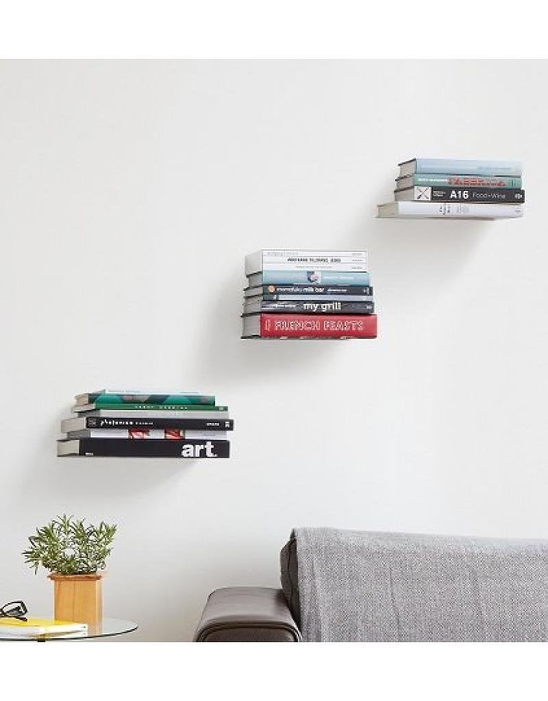 incho Invisible Conceal Steel Book Shelf (Silver) - Set of 2 - Image 4