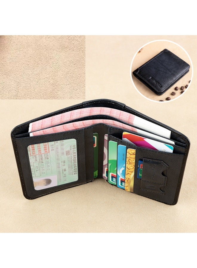 Genuine Leather Wallet Retro Business Design Rfid Protection Short Card Holder Coin Purses Money Bag Men Business Wallet - Image 2