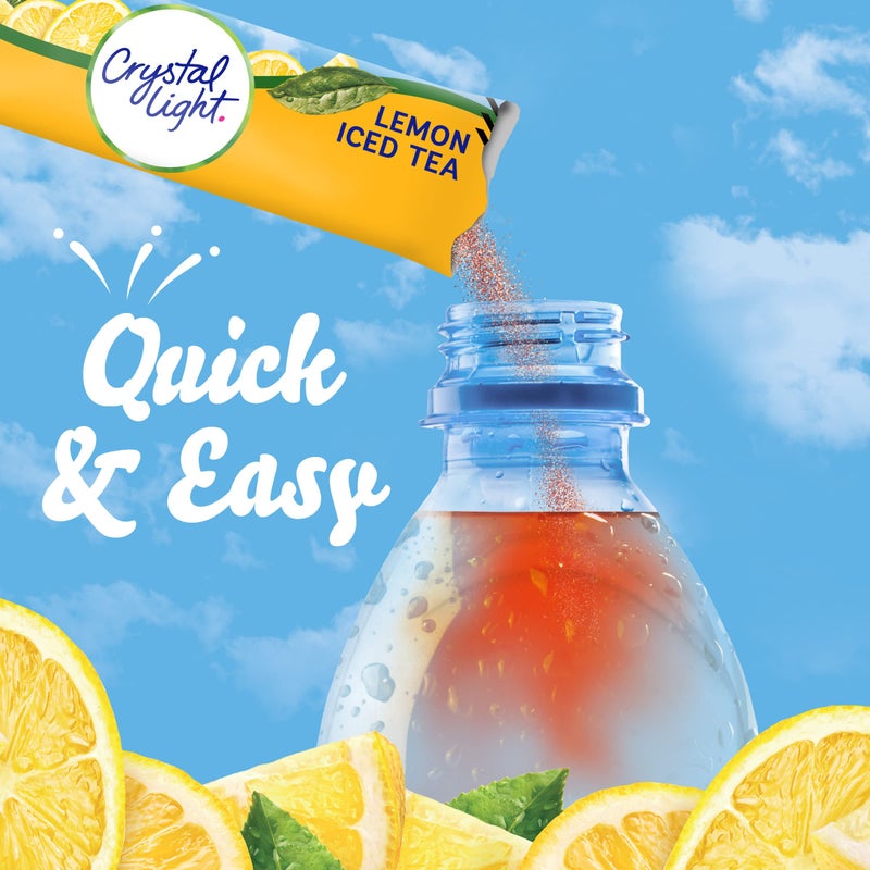 Crystal Light Lemon Iced Tea Naturally Flavored with other natural flavor Powdered Drink Mix, 120 ct Pack, 12 Boxes of 10 On-the-Go-Packets - Image 5