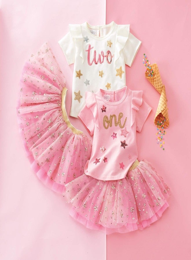 Mud Pie Girls' 1st Birthday Skirt Set, Pink, 12-18M - Image 2