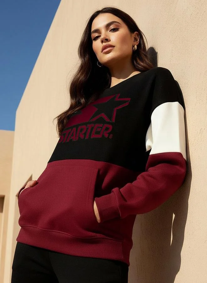 Splash FAV Oversized Sweatshirt with Starter Embroidery