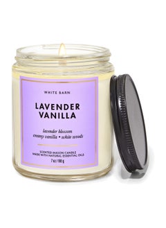 Lavender Vanilla Mason Single Wick Candle