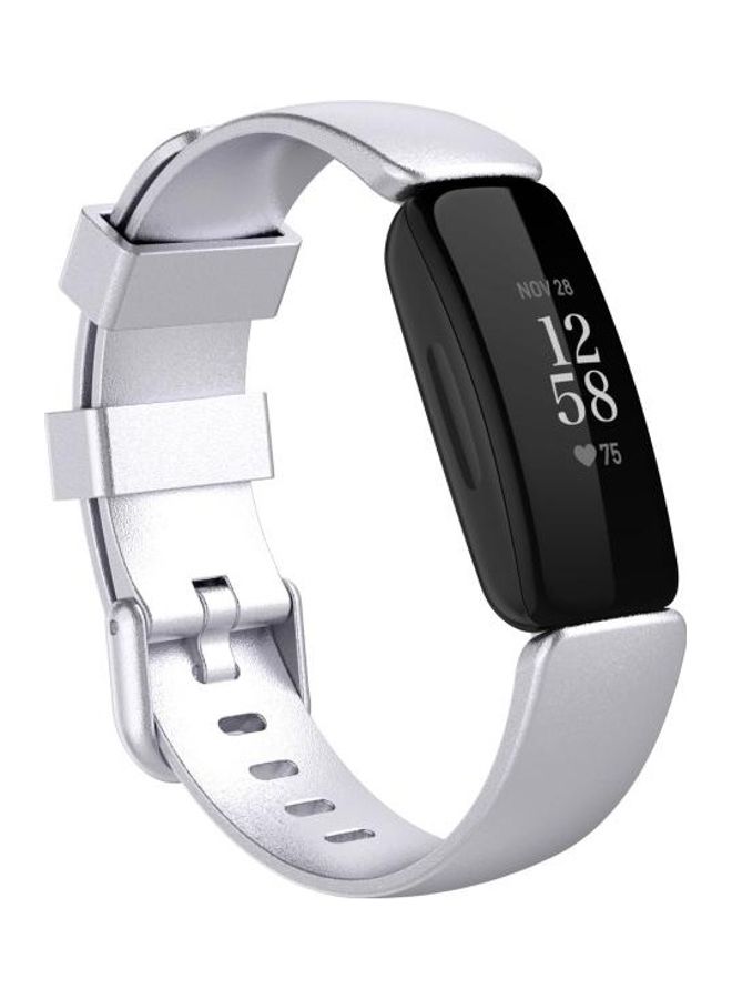 NIBEMINENT Silicone Replacement Strap Watchband For Fitbit Ace 3/Inspire 2 Silver - Image 2