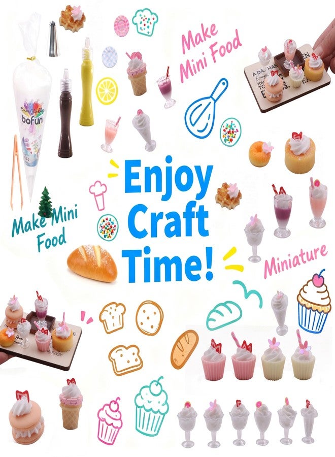 BoFUN DIY No-Bake Miniature Food Craft Kit - 1/12 Scale Dollhouse Kitchen Accessories, Hobby Craft Set for Teens Adults Ages 12+, Creative Art Project (Bake DIY) - Image 2