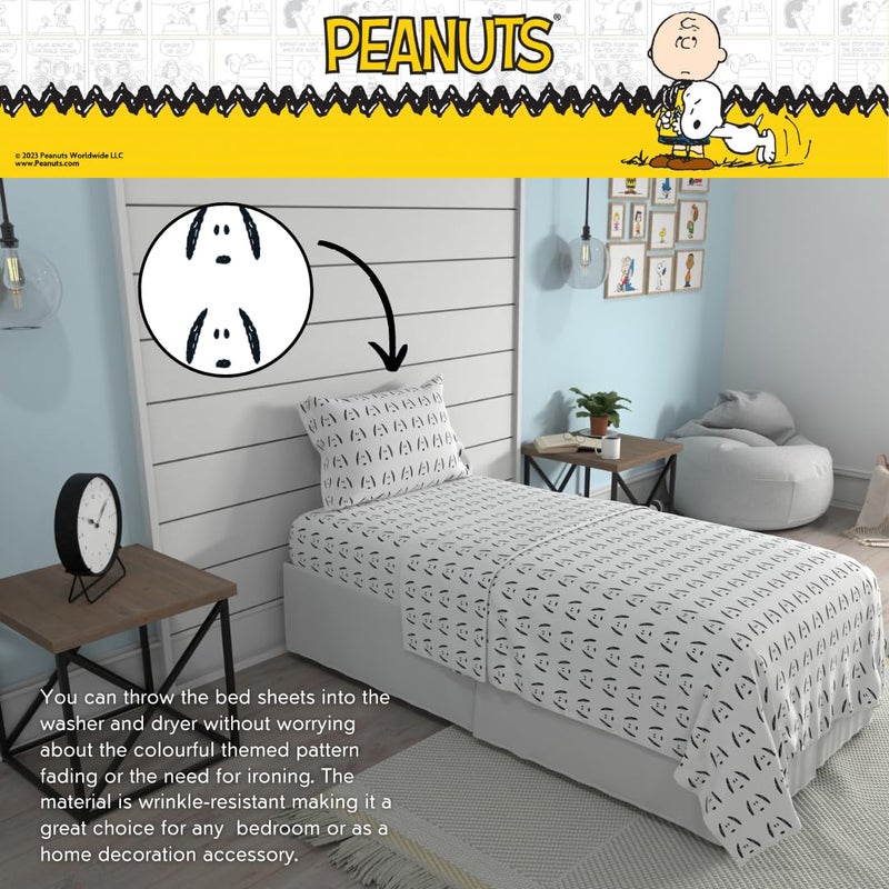Franco Collectibles Peanuts Snoopy Bedding Super Soft Cozy Microfiber 3 Piece Twin Sheet Set  (Officially Licensed Product) - Image 4