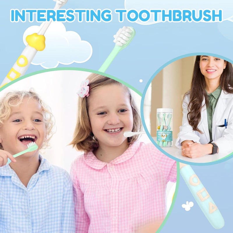 HANNEA® Child Toothbrushes, Set of 8Pcs Child Toothbrushes for Aged 3-8 Years Old, Ultra Soft Bristles Head, 4 Color Cartoon Anti-slip Handle Design, with Storage Case - Image 5