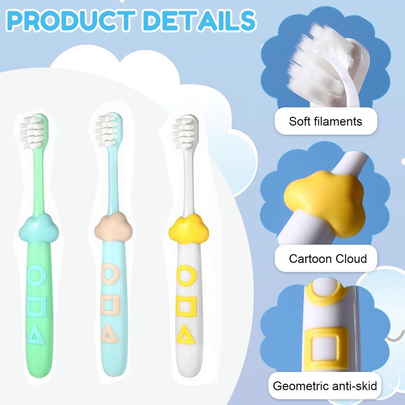 HANNEA® Child Toothbrushes, Set of 8Pcs Child Toothbrushes for Aged 3-8 Years Old, Ultra Soft Bristles Head, 4 Color Cartoon Anti-slip Handle Design, with Storage Case - Image 3