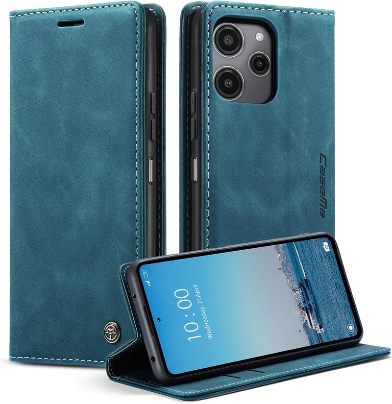 Cracedily Premium Leather Flip Case for Xiaomi Redmi Note 12 4G - Magnetic Card Slot, Stand Function, Protective Cover in Teal Green - Image 1