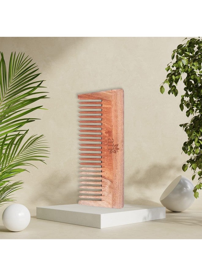 AromaMusk 100% Pure Handcrafted Neem Wood Comb For Detangling & Healthier Scalp (With Wide Tooth) | For Men and Women | Natural & Eco-Friendly | Styling Comb For All Hair Types - Image 3