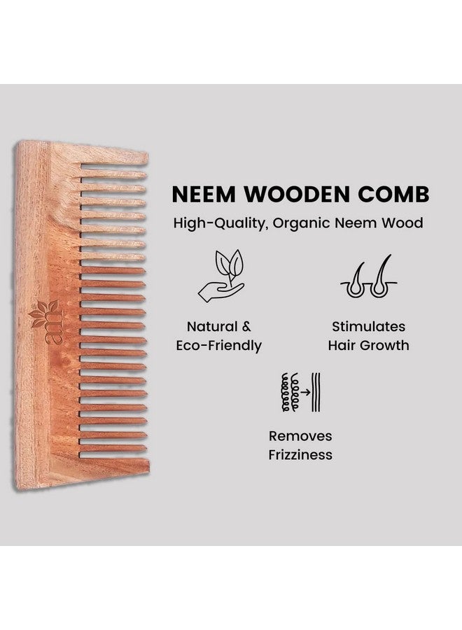 AromaMusk 100% Pure Handcrafted Neem Wood Comb For Detangling & Healthier Scalp (With Wide Tooth) | For Men and Women | Natural & Eco-Friendly | Styling Comb For All Hair Types - Image 2