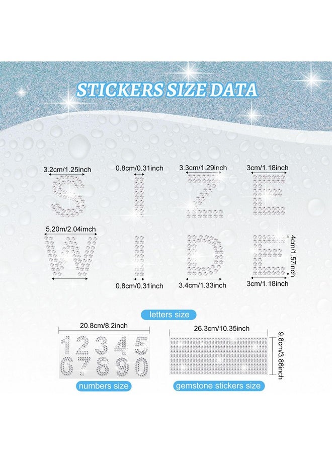 Waydress 3 Sheets Glitter Rhinestone Stickers Bling Crystal Alphabet Letter Stickers Number Stickers Gemstone Border Stickers 34 Letters And 10 Numbers Self-Adhesive Decorative Stickers For Diy Decoration  - Image 2