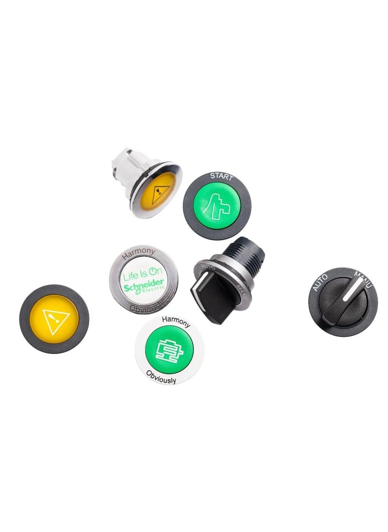 Schneider Electric - Schneider Signaling Harmony XA2E_ Pilot light, plastic, yellow, Ø 22 mm, with integral LED, 220…230V AC, Anti-interference_ [XA2EVM8LC] - Image 1