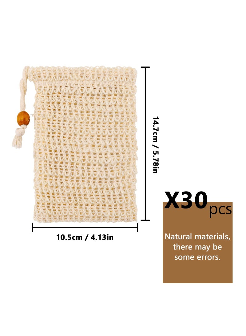 SYOSI 15 Pack Soap Bags Mesh Exfoliating Shower Soap Saver Bags Natural Sisal Fiber Soap Pouch Drawstring Soap Saver Bags Drawstring Soap Saver Bags Massaging Soap Pouch for Bath Massaging and Shower Use - Image 5