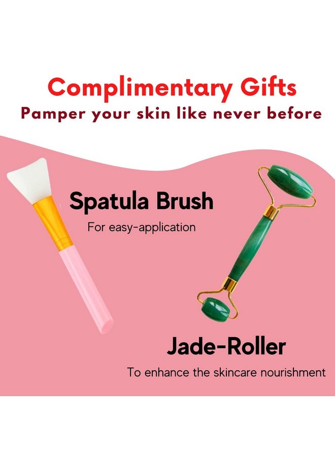 VogueNow - Jelly Face Mask For Facials Bulgarian Rose Hydrating Brightening & Nourishing Jelly Mask With Free Jade Roller & Spatula Professional Hydrojelly Masks Vajacial Jelly Mask Powder 23 Oz Jar - Image 1