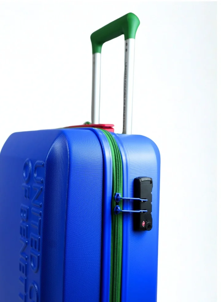 UNITED COLORS OF BENETTON BNTA-203X Set of 2 Luggage with TSA Lock| Material- Acrylonitrile Butadiene Styrene| Adjustable Trolley Handle | Smooth Dual Wheels 360degree rotate|SIZE-20/28| BLUE
