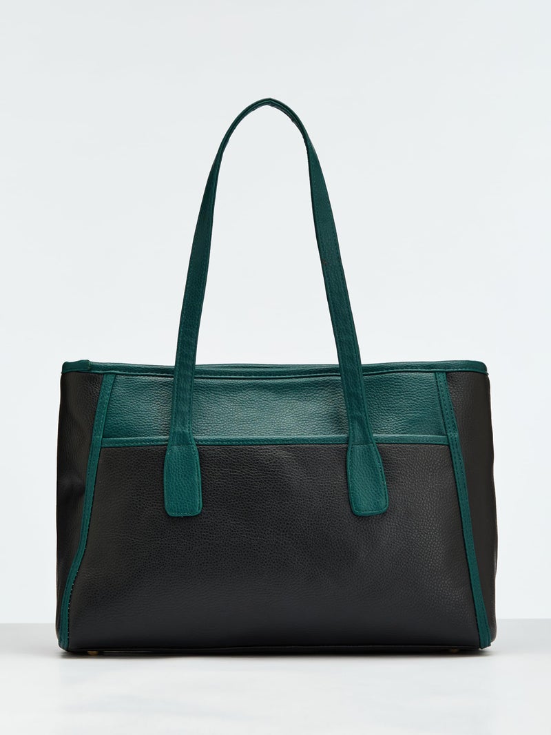 Fargo Urbane Black Tote Bag for Women | Large Vegan Leather Handbag with 16-Inch Laptop Compartment, RFID Pockets, Zip Closure | Stylish Office, Travel Tote | Made in India - Image 5