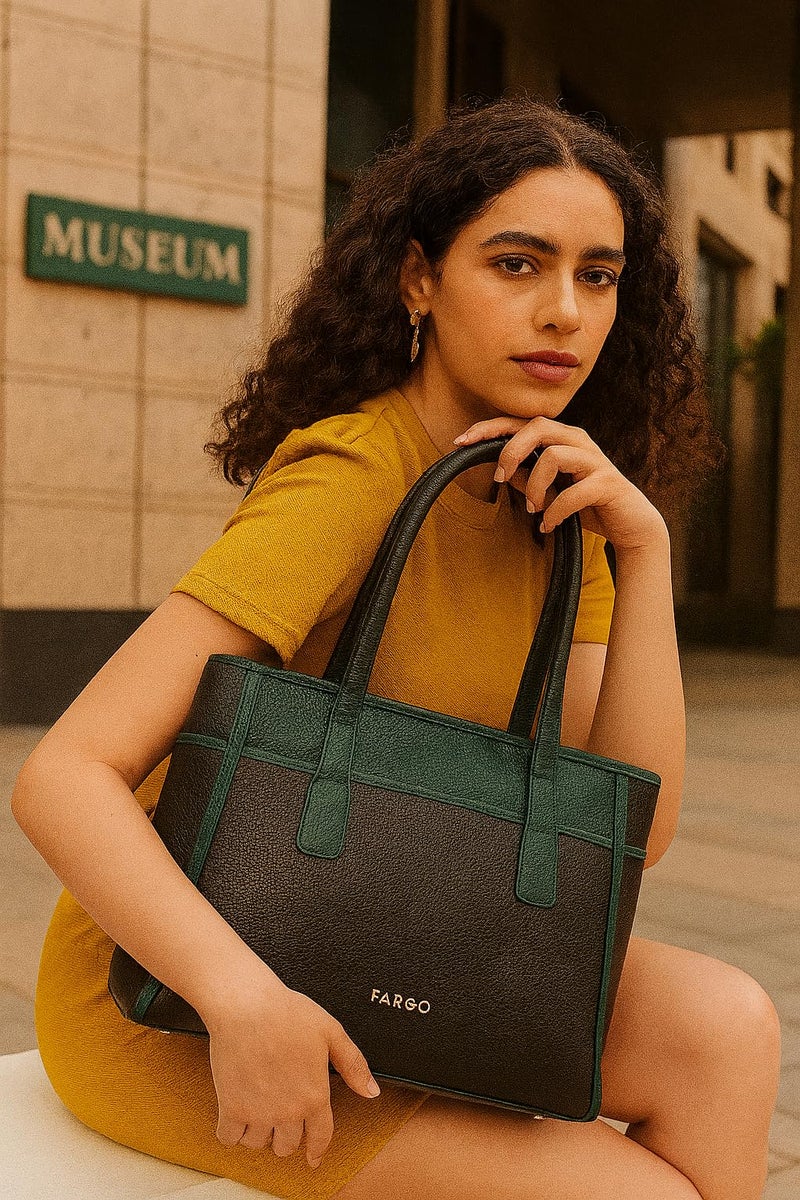 Fargo Urbane Black Tote Bag for Women | Large Vegan Leather Handbag with 16-Inch Laptop Compartment, RFID Pockets, Zip Closure | Stylish Office, Travel Tote | Made in India - Image 2