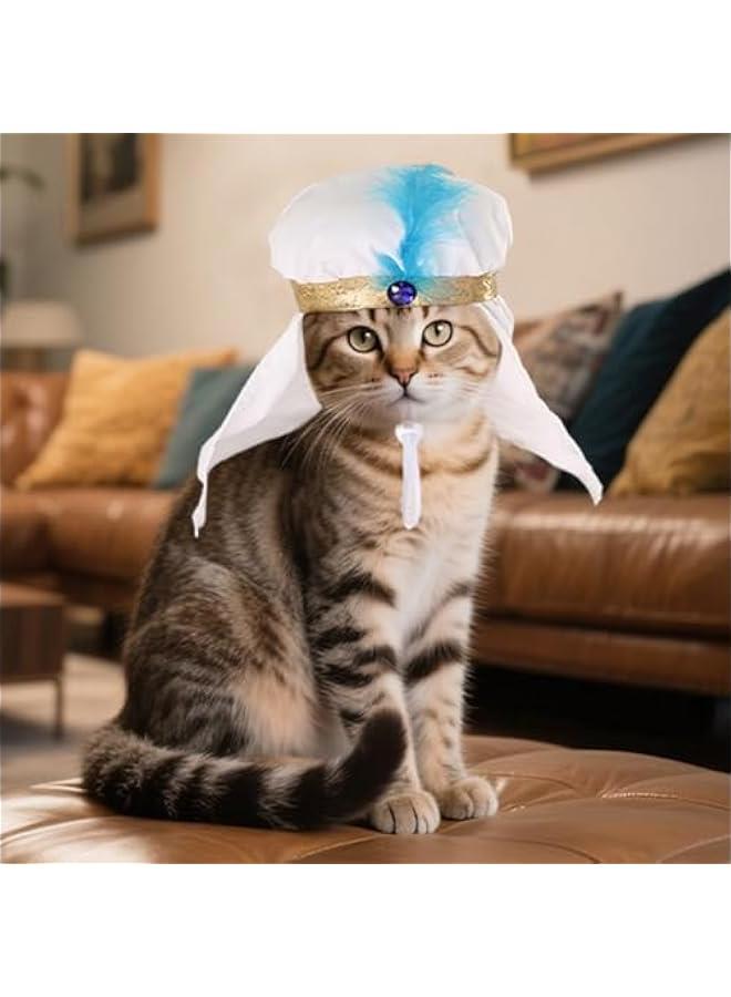 Arab-Style Cat Hat - Washable Pet Costume for   Cosplay, Quick-Dry Fun Dress-Up accessory for Cats and Small Dogs - Image 3