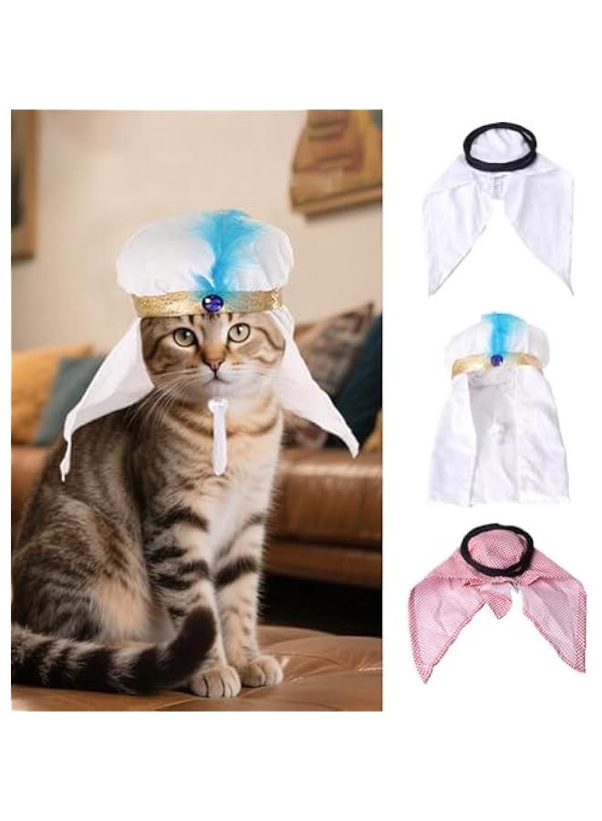 Arab-Style Cat Hat - Washable Pet Costume for   Cosplay, Quick-Dry Fun Dress-Up accessory for Cats and Small Dogs - Image 1