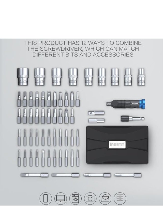 JAKEMY - MB- Obeng Set Portable DIY HighEnd Screwdriver Jakemy 60 in 1 JM6125 - Image 1