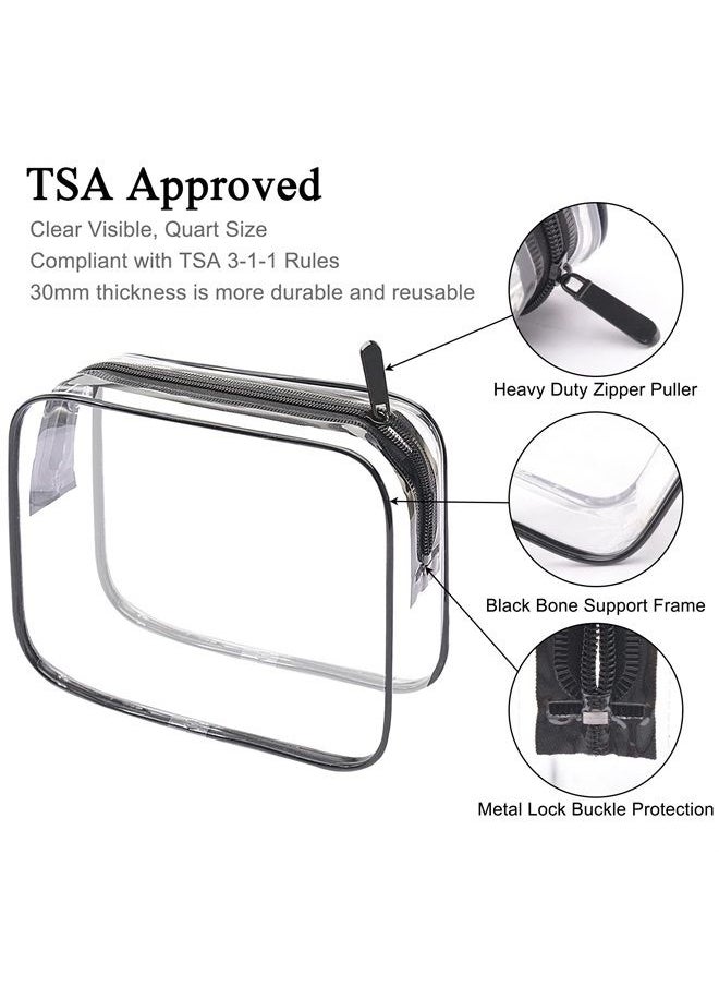 Lermende - 3pcs/pack Clear Toiletry Bag TSA Approved Travel Carry On Airport Airline Compliant Bag Quart Sized 3-1-1 Kit Luggage Pouch - Image 1