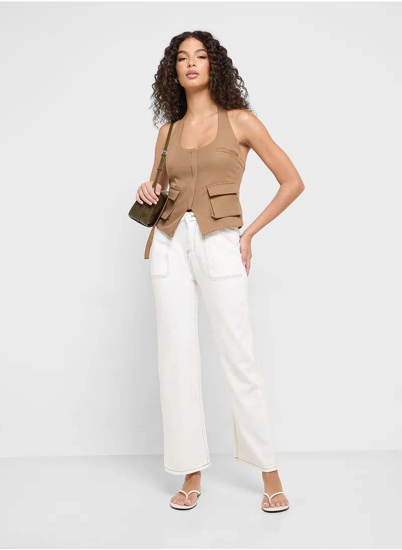 Ginger High Rise Straight Fit Jeans