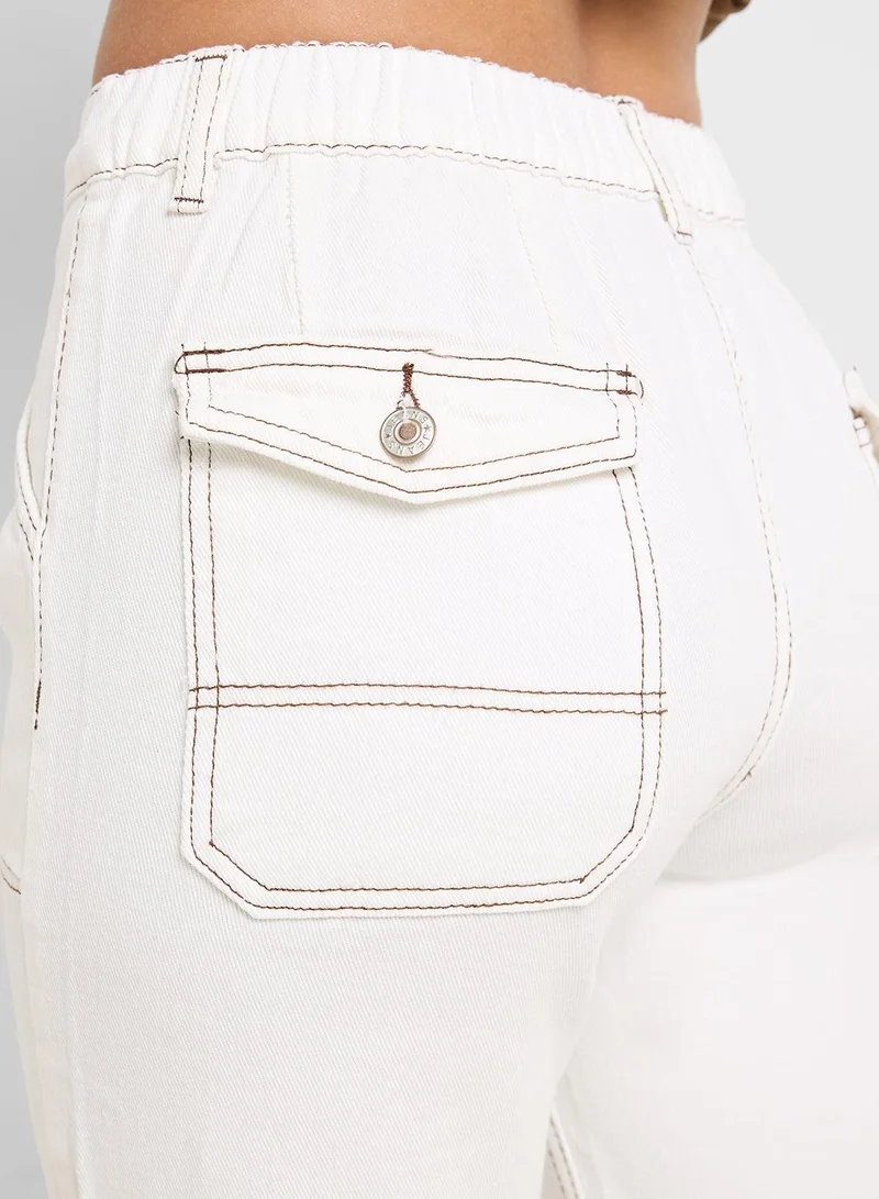 Ginger WHITE High Rise Straight Fit Jeans for Women | Best Price UAE