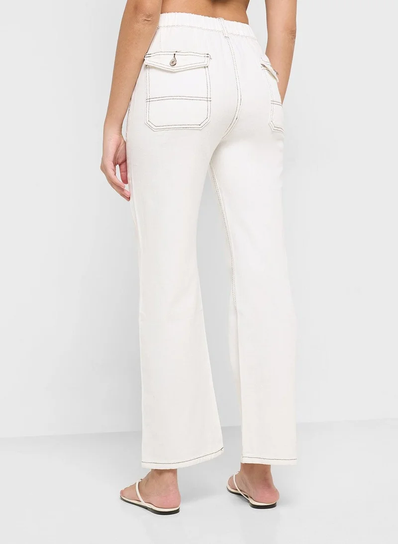 Ginger WHITE High Rise Straight Fit Jeans for Women | Best Price UAE