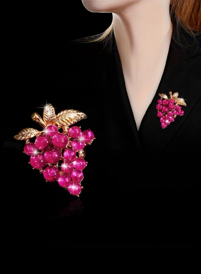 تايك تو بروش مزين على شكل عنب بنمط متناقض