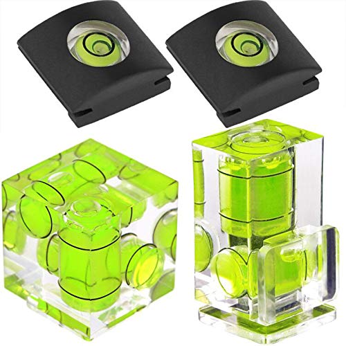 ChromLives Hot Shoe Level, ChromLives Camera Bubble Level Hot Shoe Bubble Level Combo Pack 3 Axis 2 Axis 1 Axis Compatible with DSLR Film Camera Canon Nikon Olympus (4Pack) - Image 1