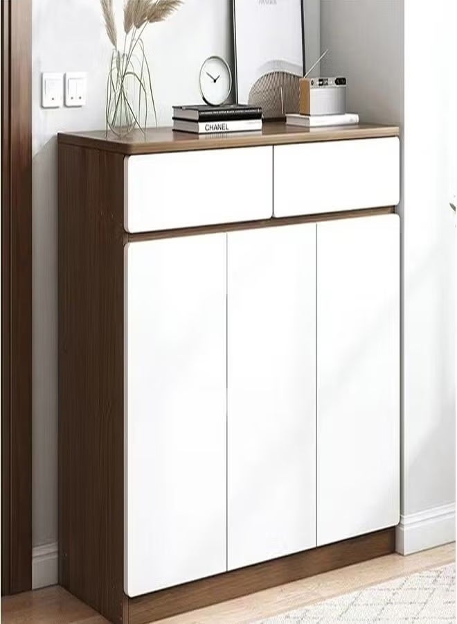 رافين خزانة أحذية منزلية متعددة الأغراض مطورة بتصميم أنيق ذات سعة كبيرة ورف تخزين بسمك 15 مم من ألواح الخشب 100 × 35 × 90 سم - Image 1