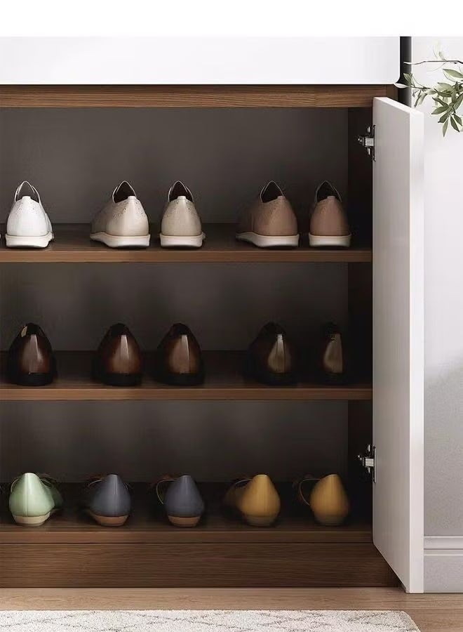 رافين خزانة أحذية منزلية متعددة الأغراض مطورة بتصميم أنيق ذات سعة كبيرة ورف تخزين بسمك 15 مم من ألواح الخشب 100 × 35 × 90 سم - Image 2