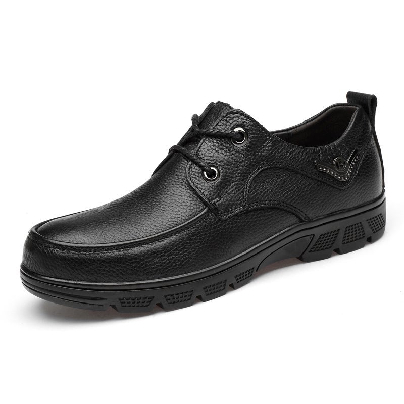 2023 High-Grade Men'S Casual Leather Shoes First Layer Cowhide Comfortable Middle-Aged Slip-On Dad Leather Shoes Work Shoes - Image 3