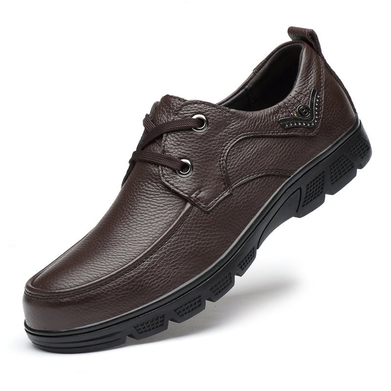 2023 High-Grade Men'S Casual Leather Shoes First Layer Cowhide Comfortable Middle-Aged Slip-On Dad Leather Shoes Work Shoes - Image 4