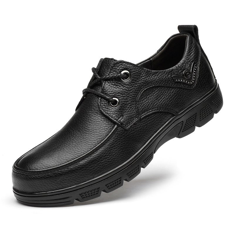 2023 High-Grade Men'S Casual Leather Shoes First Layer Cowhide Comfortable Middle-Aged Slip-On Dad Leather Shoes Work Shoes - Image 5